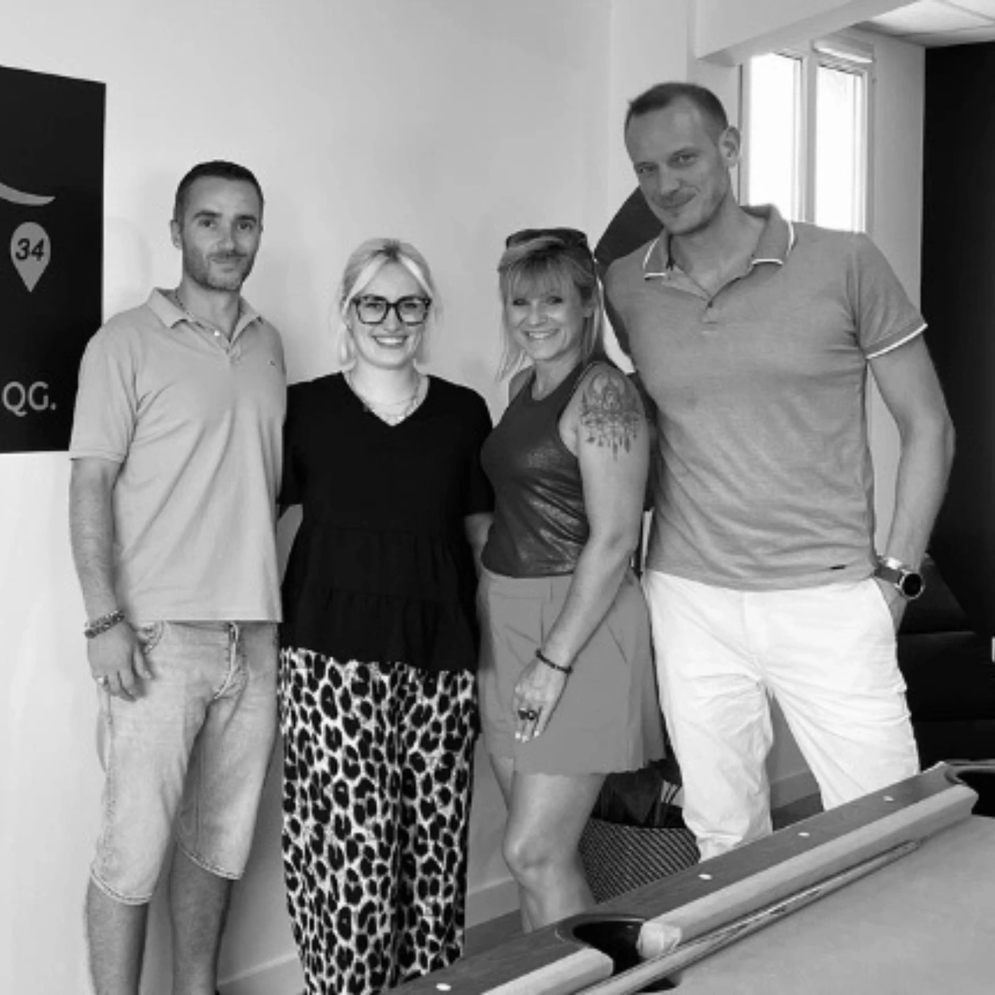 Equipe du QG des VTC : le directeur, la responsable communication, la responsable accueil et le président